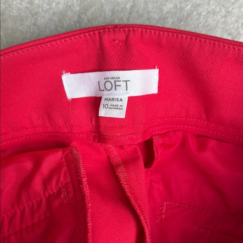 LOFT Red Ankle Cropped Pants - Picture 3 of 4